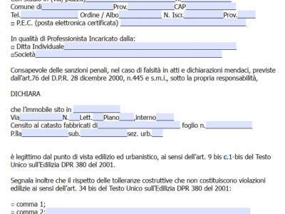Dichiarazione Stato Legittimo Immobile