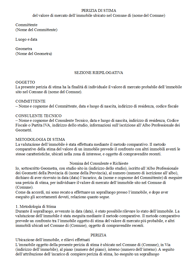 Perizia di Stima Immobile