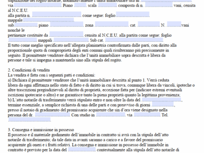 Preliminare di Compravendita tra Privati